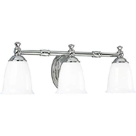 Progress　Lighting　P3029-15　White　Chrome　Opal　with　3-Light　Polished　Glass,　Bracket　Bath　Progress　Lighting　by