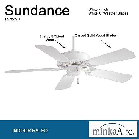 Minka-Aire　F572-WH　Sundance　42　Chain　White　Outdoor　Ceiling　Inch　Fan　in　Pull　Finish