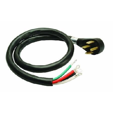 新品Coleman Cable 90468808 50-Amp 4-Wire Range Power Cord, 6-Foot, 6', Black, 6