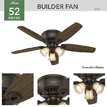 Hunter　Fan　Company　52&quot;　with　Ceiling　Low　Builder　New　53327　Bronze　Fan　Light,　Profile