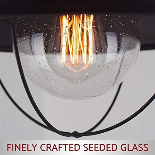 ... Revel Bayside 11" Industrial Flush Mount Ceiling Light Seeded Glass Shade 