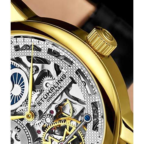 最安挑戦 文字板 アナログ腕時計 スケルトンウォッチ メンズ オリジナル 新品stuhrling メンズ 本革 Am Pmサンスムーン デュアルタイム 自動巻き 生活雑貨 Gordoscoxinha Com Br