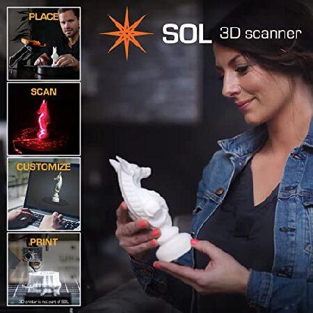 SOL　3Dスキャナ―　白色LEDとレーザー光デスクトップ3Dスキャナー　解像度0.1mmを誇る高精度スキャンテクノロジー搭載　誰でも簡単に使用できます