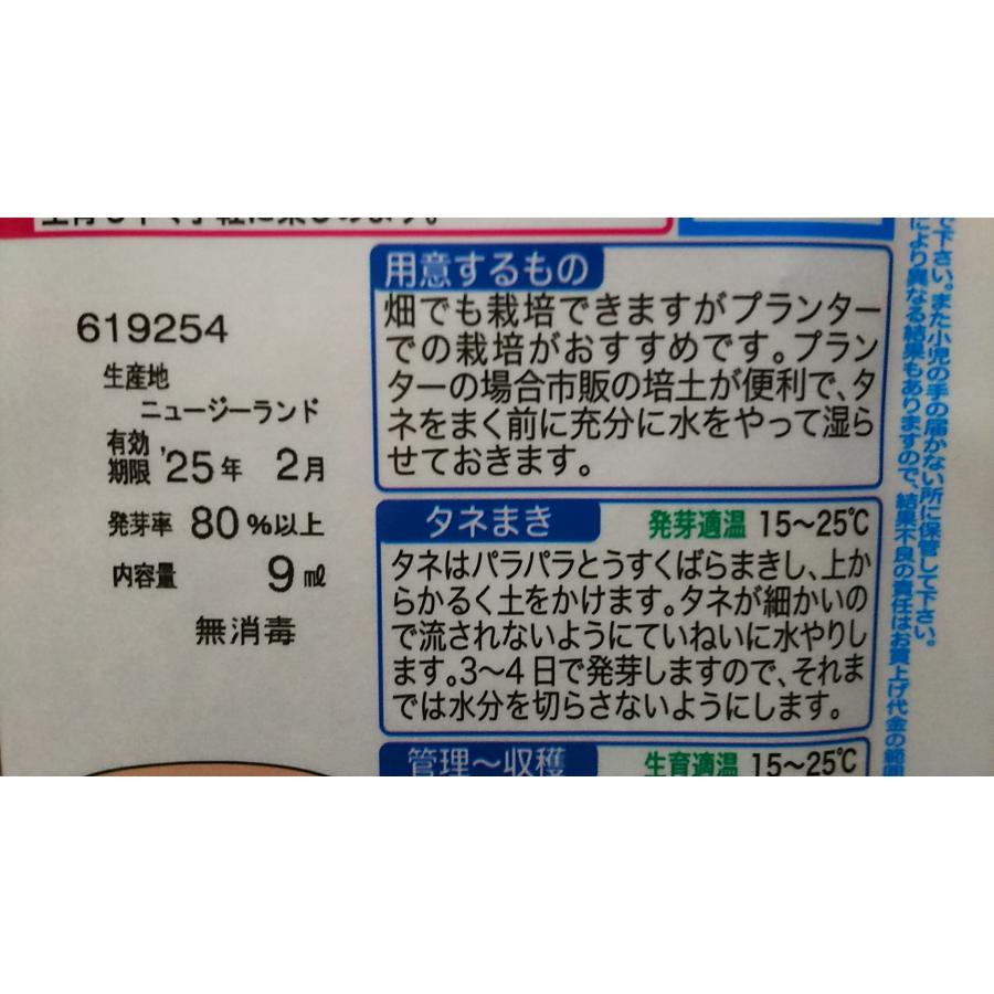 ３袋以上でクーポン割引 ベビーリーフ イタリアン ミックス 種 郵便は送料無料｜aridafarm｜03