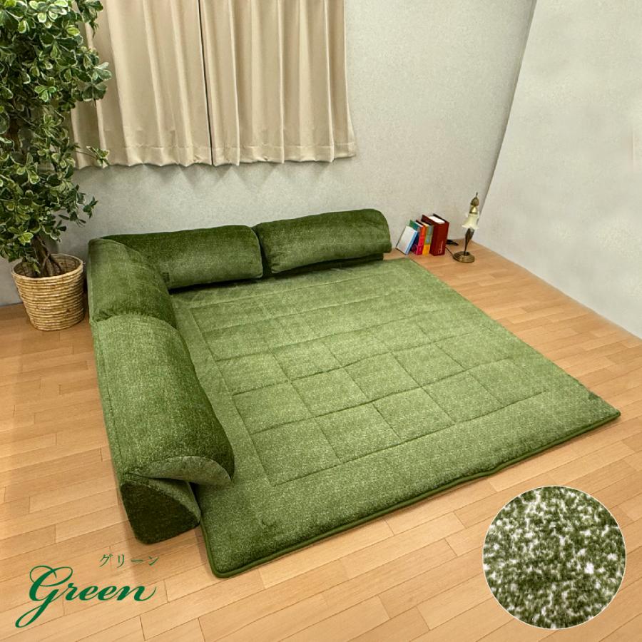 ラグ コーナーソファ ローソファ 背もたれ クッション 185×185 2畳