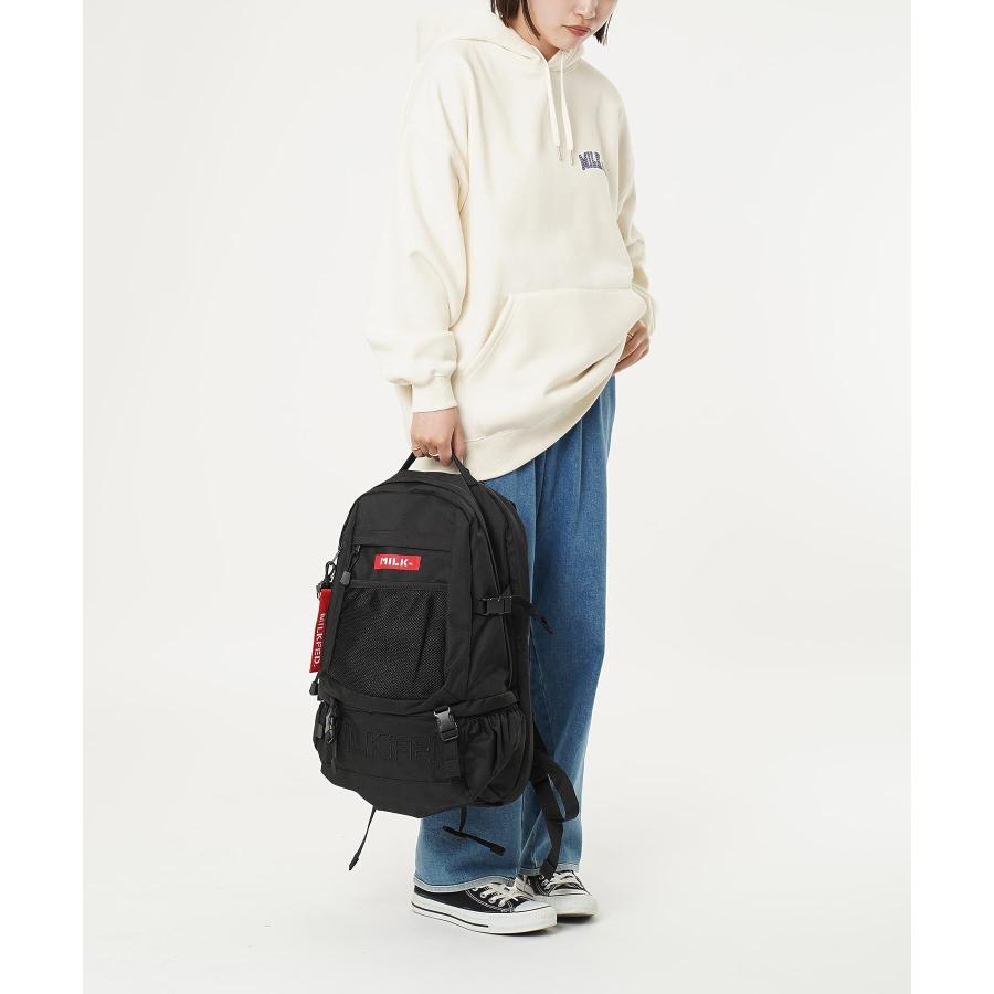 5/29限定 最安 ミルクフェド リュック MILKFED 通学 NEO EMBROIDERY BIG BACKPACK BAR PC 大容量 ブラック 黒 レディース 03192048の画像