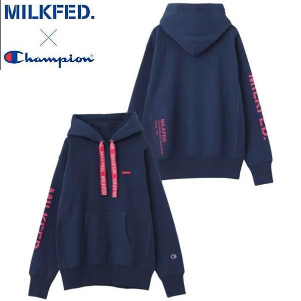 パーカー チャンピオン ミルクフェド Milkfed Champion Logo Tape Sweat Hoodie コラボ スウェット フーディ メンズ レディース セール Ariel Milkfed 通販 Yahoo ショッピング