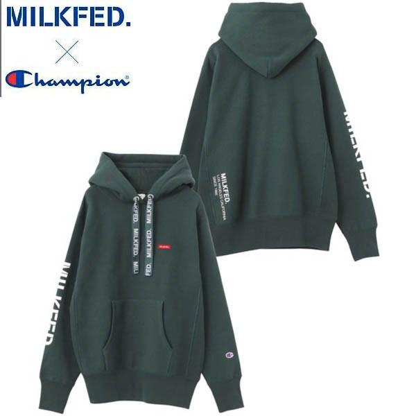 パーカー チャンピオン ミルクフェド Milkfed Champion Logo Tape Sweat Hoodie コラボ スウェット フーディ メンズ レディース セール Ariel Milkfed 通販 Yahoo ショッピング