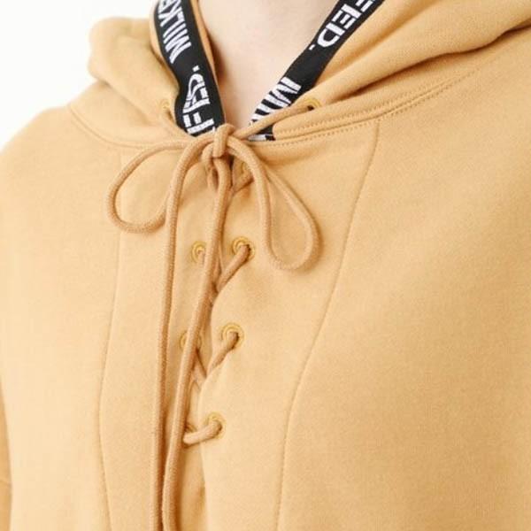 ワンピース ドレス セール ミルクフェド Milkfed Lace Up Logo Hooded Dress レースアップ ロゴ フード スウェット ワンピ パーカー スエット Ariel Milkfed 通販 Yahoo ショッピング