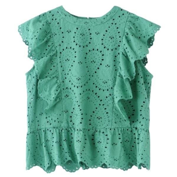 セール トップス カットソー ブラウス ミルクフェド MILKFED LACE FRILL TOP 103201013031 レース フリル レディース｜ariel