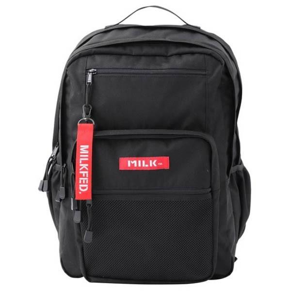 リュック 最安 ミルクフェド 母の日 プレゼント バックパック MILKFED ブラック 黒 大容量 通学 通勤 W ZIP BACKPACK BAR 103202053019｜ariel｜17