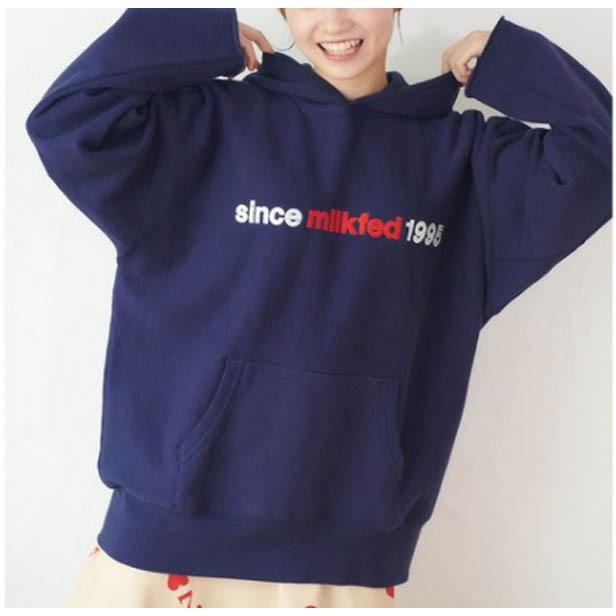 ミルクフェド Milkfed パーカー エンブロイダリー ロゴ フーディ Embroidery Logo Hoodie スウェット スエット トップス レディース Ariel Milkfed 通販 Yahoo ショッピング