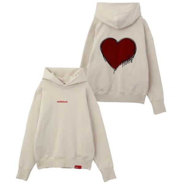 ミルクフェド Milkfed パーカー Big Heart Sweat Hoodie ビッグ ハート スウェット フーディ トップス スウェット レディース Ariel Milkfed 通販 Yahoo ショッピング