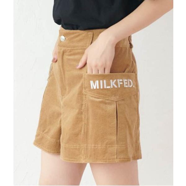 セール ミルクフェド MILKFED コーデュロイ ショート パンツ CORDUROY SHORT PANTS ロゴ ボトム 103203031001 レディース｜ariel｜07