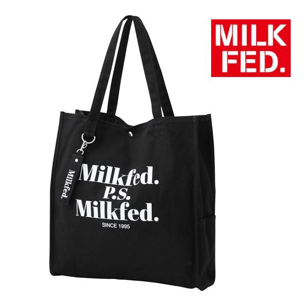 トートバッグ バッグ キャンバス ミルクフェド MILKFED DIDONE LOGO BIG TOTE 103203053014 鞄 トート 白 赤｜ariel｜04