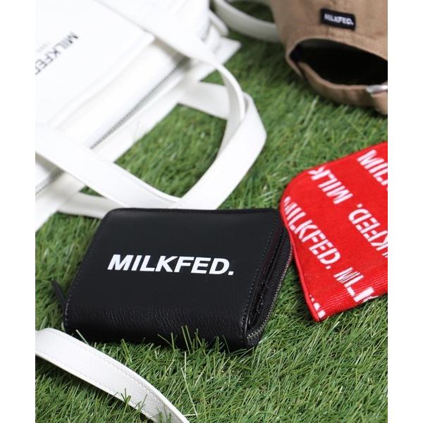 MILKFED.（ミルクフェド） 財布 二つ折り 白 黒 MILKFED FAUX LEATHER