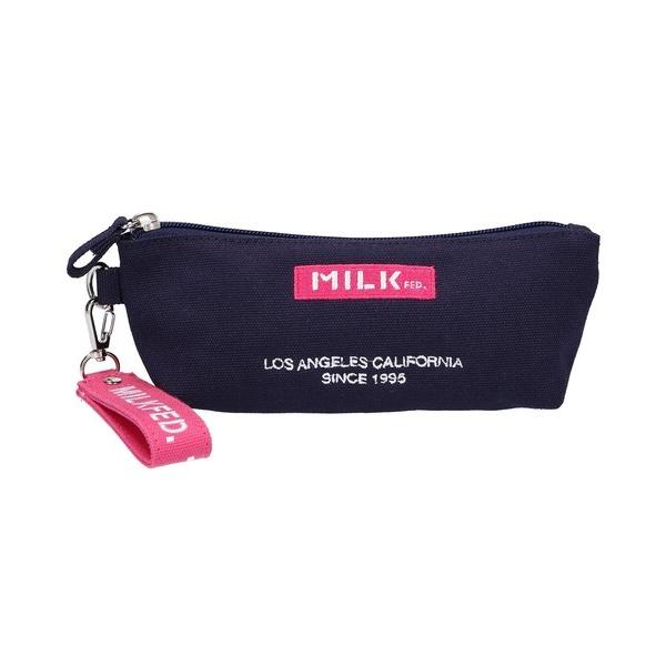 筆箱 ペンケース 最安 ミルクフェド MILKFED EMBROIDERED BAR PENCIL CASE 103211054026 大容量 黒 おしゃれ｜ariel｜08