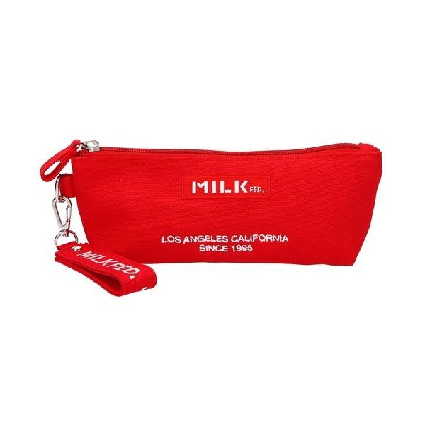 筆箱 ペンケース 最安 ミルクフェド MILKFED EMBROIDERED BAR PENCIL CASE 103211054026 大容量 黒 おしゃれ｜ariel｜05