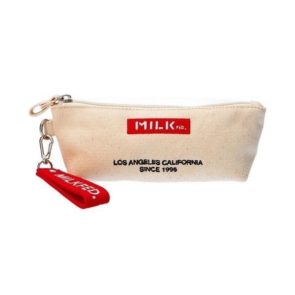 筆箱 今月限定 特別大特価 ペンケース ミルクフェド Milkfed ペンシルケース Embroidered Bar Case おしゃれ Pencil かわいい シンプル ブランド