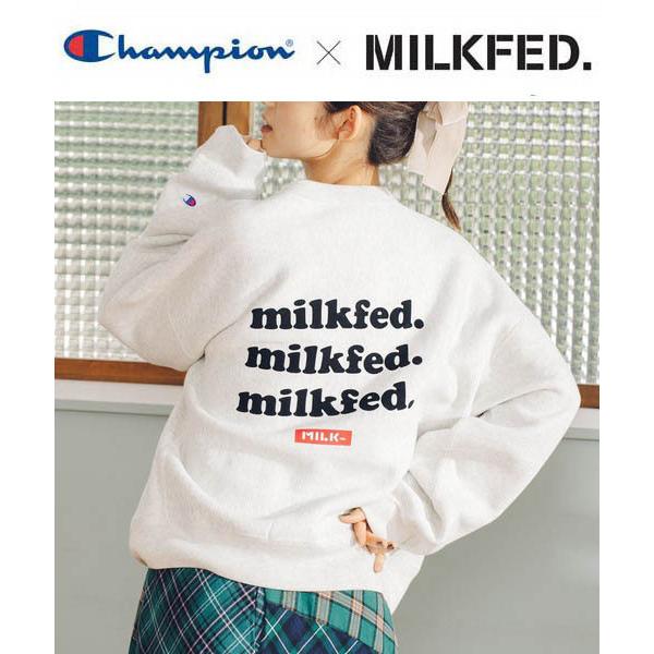 最高級 Champion Milkfed ミルクフェド チャンピオン スウェット トレーナー クルーネック チャンピオンコラボ Milkfed 丸首 Cooper レディース スウェットトップ Top Sweat トップス Inhomeplans Com