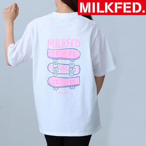 tシャツ Tシャツ ティシャツ ミルクフェド SKATE BOARD SS TEE MILKFED ロゴ 103221011009 レディース ティーシャツ スケートボード スケボー｜ariel