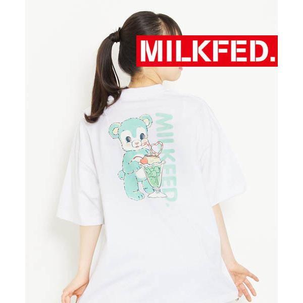 tシャツ Tシャツ ティシャツ ミルクフェド MILKFED WIDE SS TEE BEAR 103222011029 レディース ティーシャツ クマ ベア｜ariel