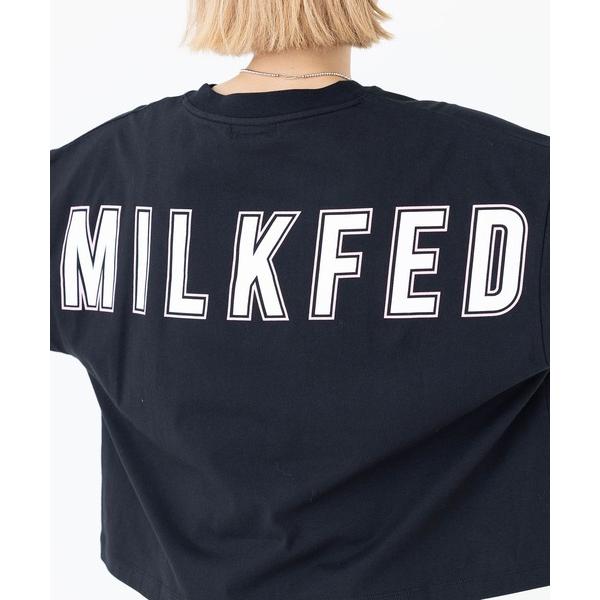 tシャツ Tシャツ ティシャツ ミルクフェド MILKFED BACK BIG LOGO CROPPED TOP 103222013032 レディース ティーシャツ ロゴ｜ariel｜06