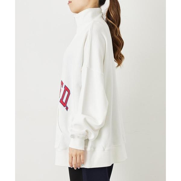 スウェット スエット ミルクフェド MILKFED HALF ZIP BIG SWEAT TOP 103223012001 トレーナー レディース 長袖 ブランド ロゴ MILKFED. スウェット スエット ミルクフェド MILKFED HALF ZIP