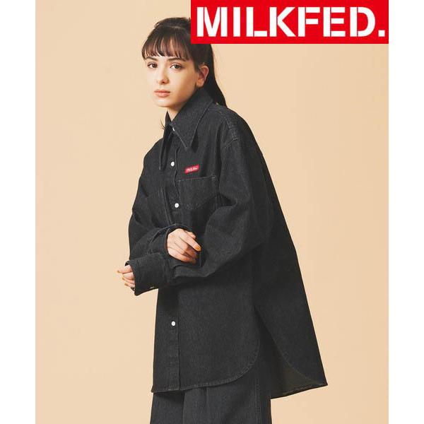 シャツ デニムシャツ ミルクフェド DENIM SHIRT MILKFED 103223014001 デニム レディース ブラウス 長袖 無地