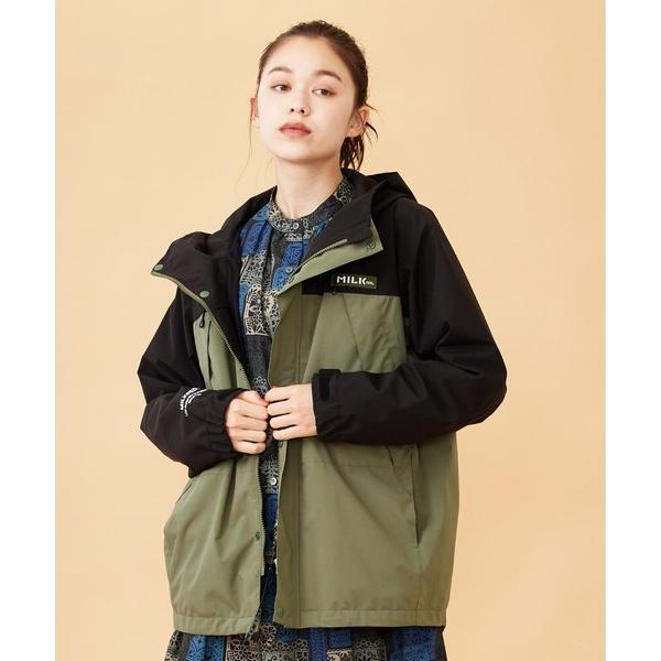 マウンテンパーカー ミルクフェド MILKFED BACK LOGO BICOLOR MOUNTAIN PARKA レディース 黒 ブラック ジャケット｜ariel｜12