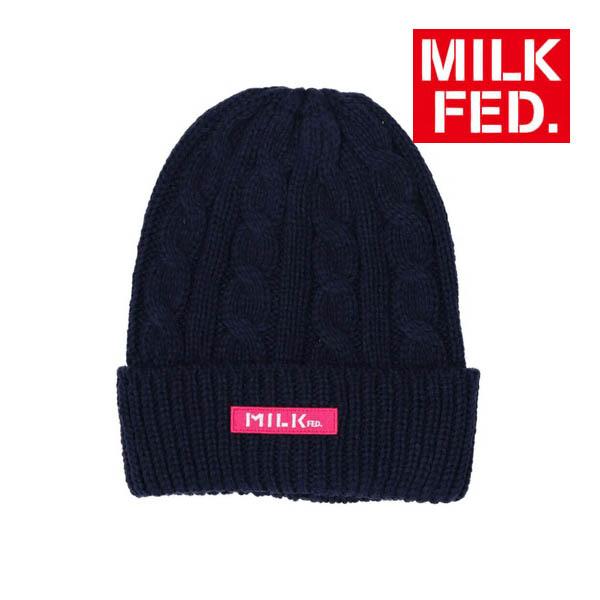 MILKFED.（ミルクフェド） ニットキャップ 帽子 MILKFED LOGO CABLE