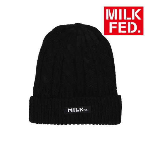 MILKFED.（ミルクフェド） ニットキャップ 帽子 MILKFED LOGO CABLE