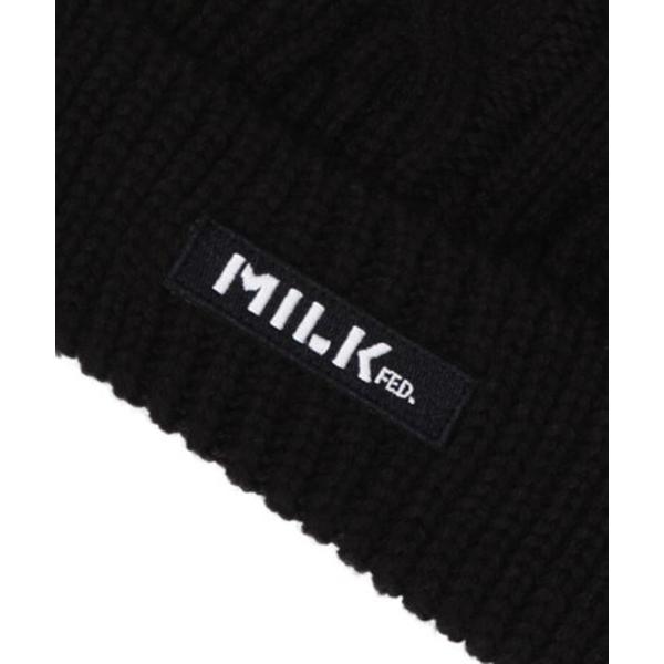 MILKFED.（ミルクフェド） ニットキャップ 帽子 MILKFED LOGO CABLE