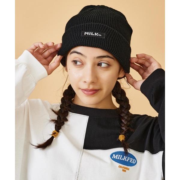 ニットキャップ 帽子 ミルクフェド MILKFED LOGO KNIT CAP 103223051002 ビーニー メンズ レディース ロゴ ハット  正規品