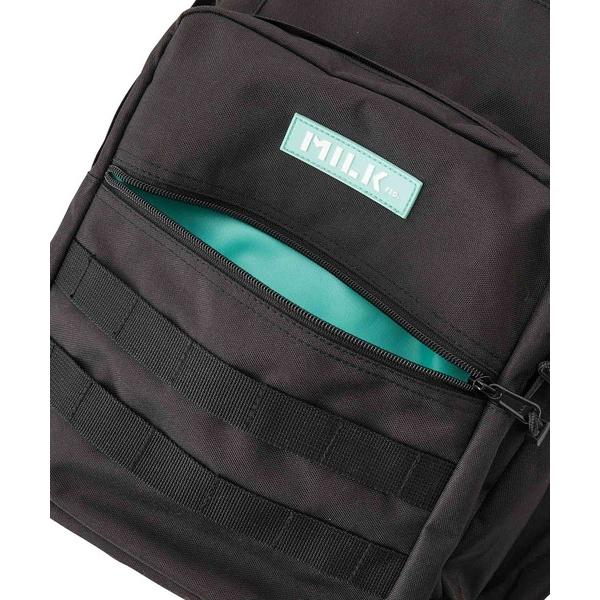 5/29限定 最安 ミルクフェド リュック MILKFED ACTIV DOUBLE POCKET MOLLE BACKPACK BAR 黒 大容量 リュックサック 通学 103224053008の画像