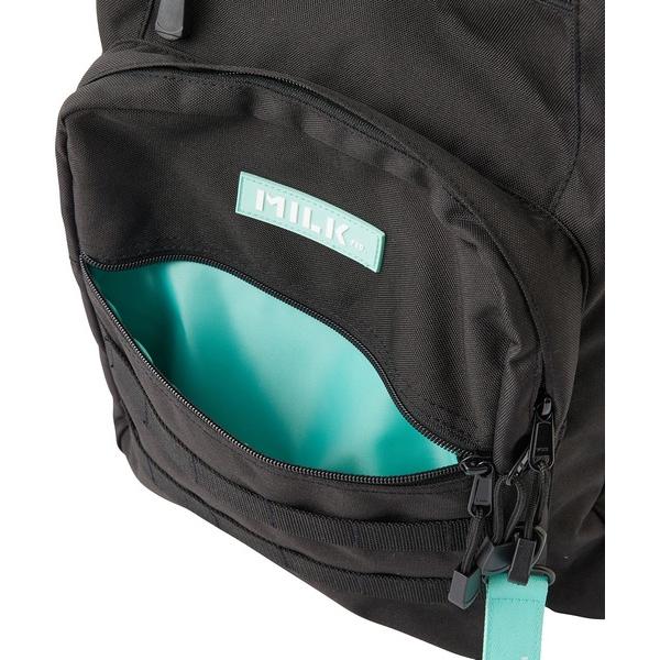 5/29限定 最安 ミルクフェド リュック MILKFED ACTIV DOUBLE POCKET MOLLE BACKPACK BAR 黒 大容量 リュックサック 通学 103224053008の画像