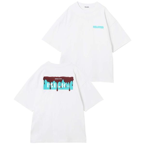 tシャツ Tシャツ ミルクフェド MILKFED MELT BAR LOGO WIDE SS TEE 103231011047 ホワイト ブラック｜ariel｜19