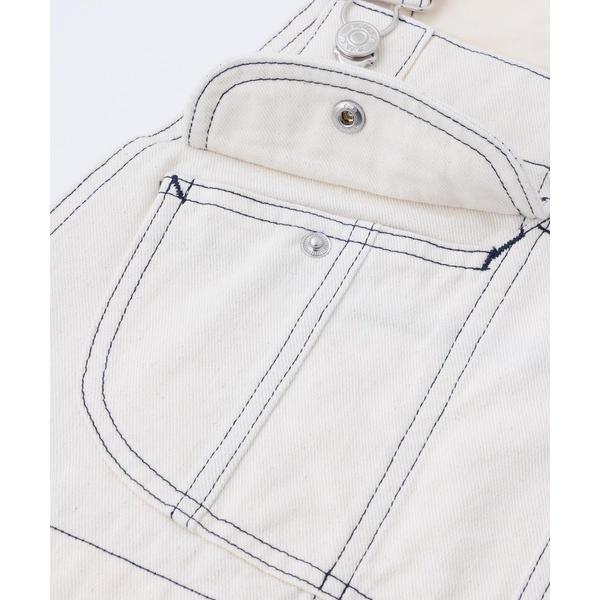 ☆ミルクフェド☆超美品☆両面ロゴストレッチクロップドデニムオーバーオールM☆ ☆ミルクフェド☆超美品☆両面ロゴストレッチクロップドデニム