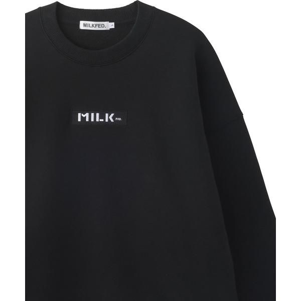 スウェット ミルクフェド MILKFED EMBROIDERED BAR SWEAT TOP レディース メンズ トレーナー ブラック 黒 グリーン MILKFED. スウェット ミルクフェド MILKFED EMBROIDERED BAR