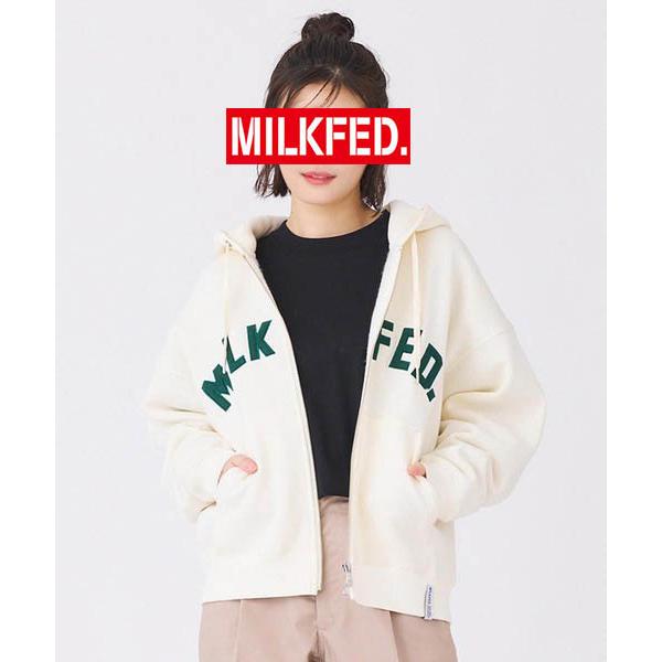 ミルクフェド ARCH LOGO ZIP UP HOODIE パーカー L MILKFED.（ミルクフェド） パーカー MILKFED ARCH LOGO ZIP UP HOODIE