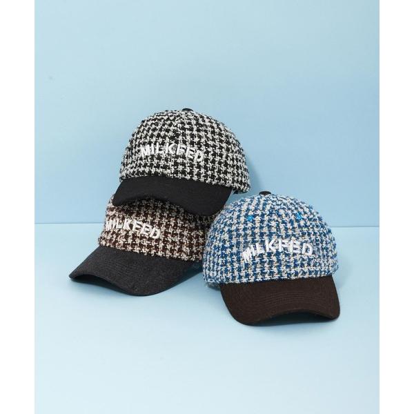 キャップ 帽子 ミルクフェド MILKFED LOGO TWEED CAP 103232051007 メンズ レディース ブラック ブラウン 黒 茶色｜ariel｜13