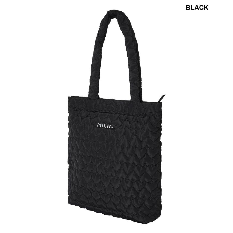 バッグ トートバッグ ミルクフェド MILKFED HEART QUILTED TOTE BAG レディース 黒 ブラック ピンク ブランド おしゃれ｜ariel｜19