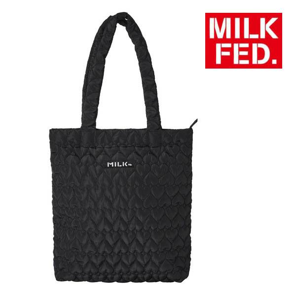 バッグ トートバッグ ミルクフェド MILKFED HEART QUILTED TOTE BAG レディース 黒 ブラック ピンク ブランド おしゃれ｜ariel｜03