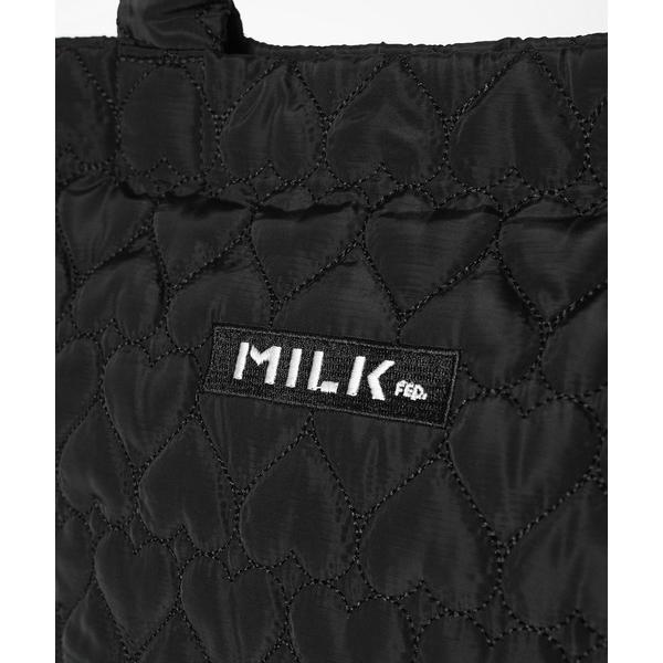 バッグ トートバッグ ミルクフェド MILKFED HEART QUILTED TOTE BAG レディース 黒 ブラック ピンク ブランド おしゃれ｜ariel｜09