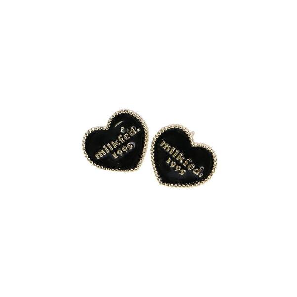 ピアス ミルクフェド アクセサリー MILKFED HEART LOGO STUD EARRINGS 103234054008 ハート 赤 黒 白｜ariel｜06