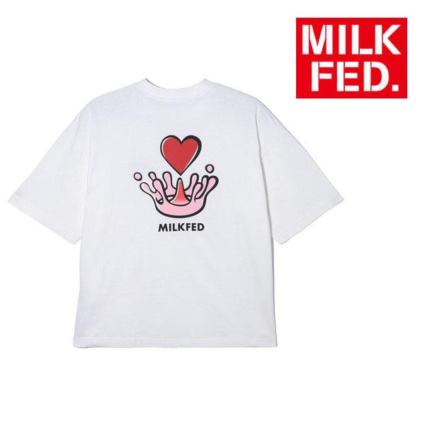 tシャツ Tシャツ ミルクフェド MILKFED WATER CROWN SS TEE レディース カットソー ブランド 黒 白 ピンク 春 夏 ブラック ホワイト｜ariel｜04