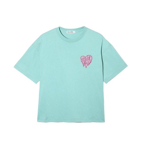 tシャツ Tシャツ ミルクフェド MILKFED MELTY HEART SS TEE レディース ブランド 黒 白 黄色 緑 夏 ブラック ホワイト｜ariel｜12