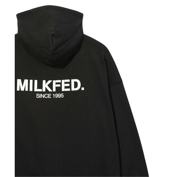 スウェット パーカー ミルクフェド MILKFED BASIC SWEAT HOODIE レディース オートミール トップス 黒 緑 ロゴ ブランド｜ariel｜15