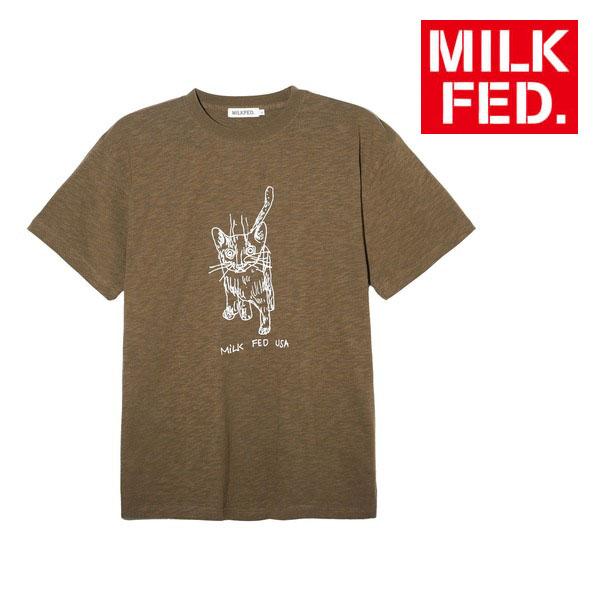 tシャツ Tシャツ ミルクフェド MILKFED CAT SLAB SS TEE 103242011003 レディース ブランド 白 紺 茶色 茶｜ariel｜04