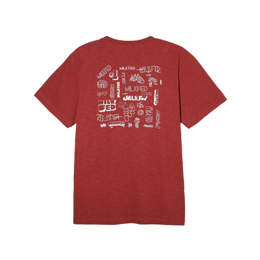 MILKFED. tシャツ Tシャツ ミルクフェド MILKFED MANY LOGO SLAB MILKFED. tシャツ Tシャツ ミルクフェド MILKFED MANY LOGO SLAB
